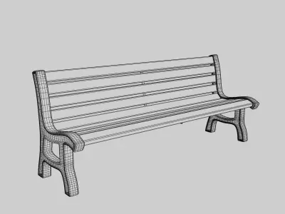 Bench park Low-poly 3D model buy