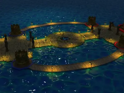 3D Game Environment Low-poly 3D model