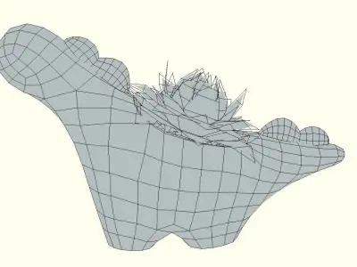 Cute Dinosaur Plant Planter Pot LP Low-poly 3D model