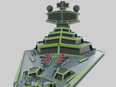 Space Destroyer Low-poly 3D model