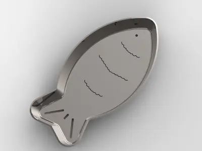 Fancy steel fish salad bowl Free 3D model