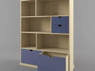 Children cupboard for toys Free low-poly 3D model
