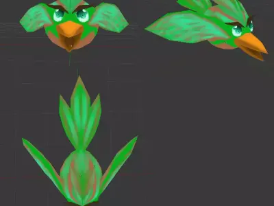Dracon85 Anime Bird Low-poly 3D model
