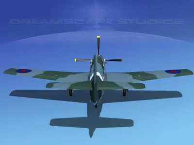 North American Mustang X RAF V07 3D model