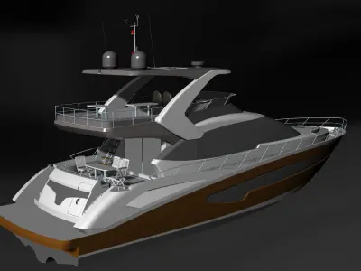 Yacht 3Dmodel motor boat 3D model