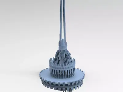 Atlantis tower garden top 3D model