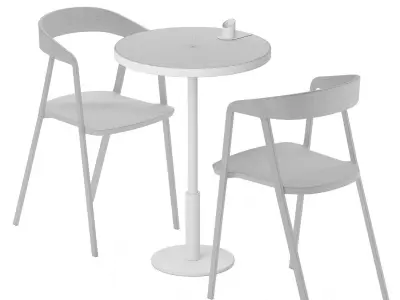 Cafe table and chair 01 Free 3D model