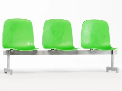 Chair01 three plastic seats Free 3D model