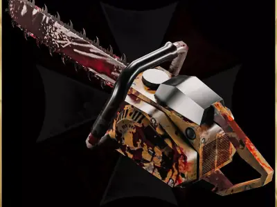 Resident Evil Chainsaw - 3D ASSET - Game Ready - 3D Art Low-poly 3D model