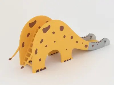 Dinosaur playground climber Low-poly 3D model Low-poly 3D model