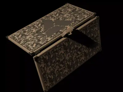 Realistic Military Weapon Case Green Camo Low-poly 3D model