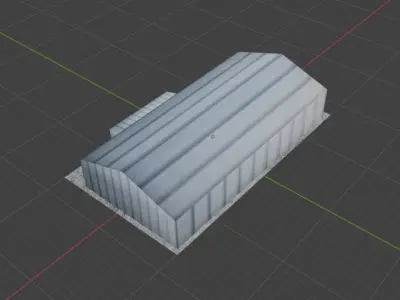 Aircraft Hanger V2 Even Lower Poly Free low-poly 3D model