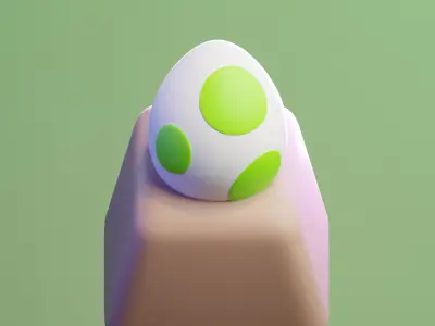 Yoshi Egg - keycap to print Free 3D print model