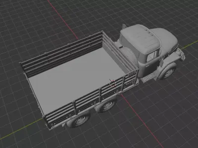 ZIL-131 Soviet Military Flatbed Truck 1966 3D print model