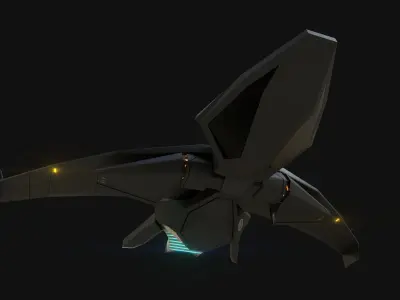 SciFi Jet Low-poly 3D model