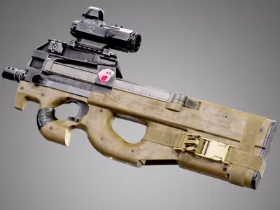 FN P90 Submachine Gun AAA Game Ready Asset Low-poly 3D model