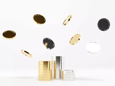 Coins 3d model Low-poly 3D model
