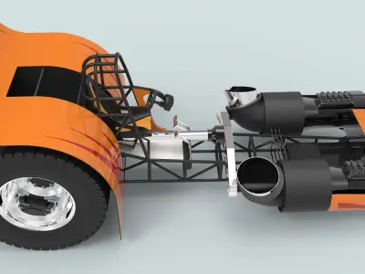 Jet pulling tractor 3D model