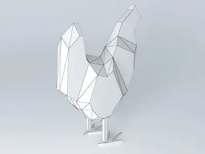 chicken origami rooster Free 3D model