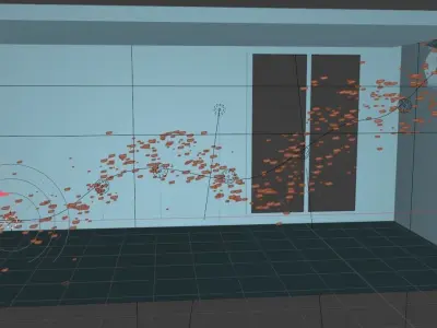 Butterflies bathroom in woods Low-poly 3D model