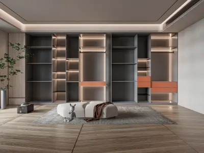 Dressing room  Wardrobe closet full Scene 3D model