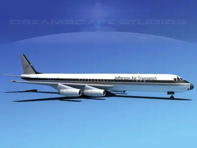 Douglas DC-8-63 JAT 3D model