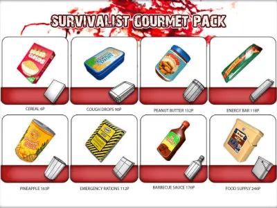 Survivalist Gourmet Pack Low-poly 3D model