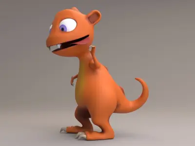 Cartoon rigged dragon Low-poly 3D model