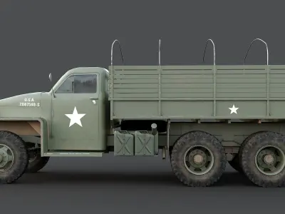 Studebaker US6 military truck us army Low-poly 3D model