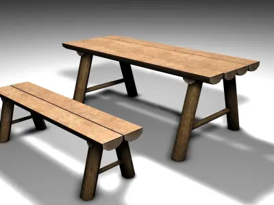 Table outdoor 3D model purchase