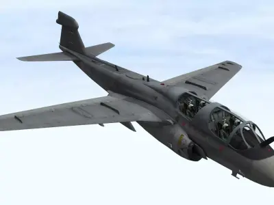 Fighter jet flying in sky Plane 3D model Low-poly 3D model