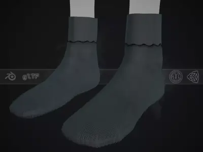 Black Socks Style 1 Low-poly 3D model