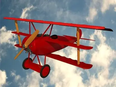 Military triplane fokker dr1 3D model