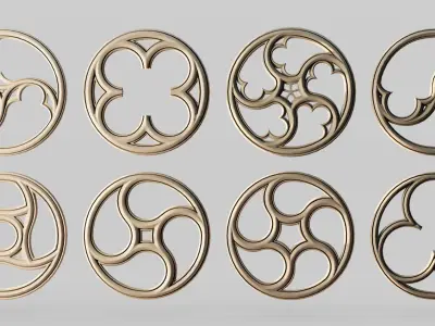 Gothic rose windows 3D model