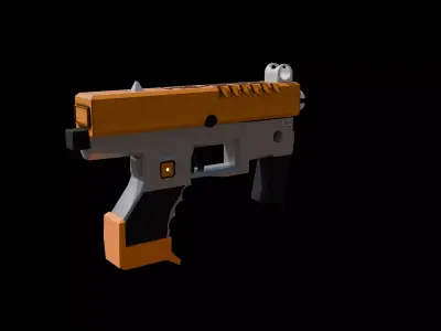 Futuristic Polymer SMG Pistol Game Ready 3D Model Low-poly 3D model