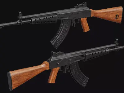 RK-62 Rifle Low-poly 3D model