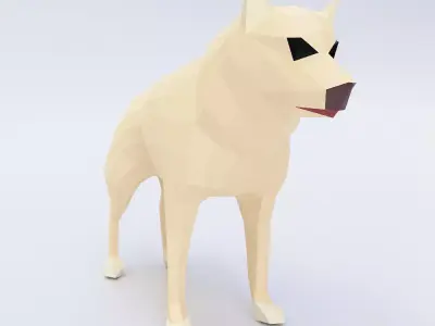 Dog 3d model polygonal Low-poly 3D model