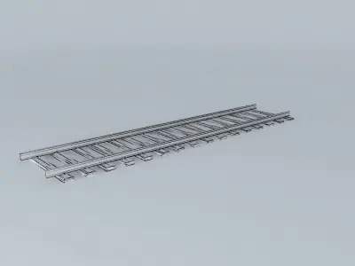 Eco Rail Track Straight Old Wooden Split Sleepers Free 3D model