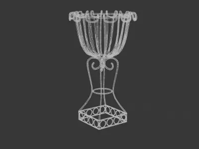 Vintage Wrought Iron Plant Stand Low-poly 3D model
