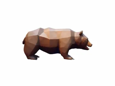 High 3d Render  The Bear a Is Large Powerful Animal 3D model
