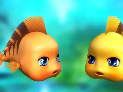 3DRT - Cute fish  Low-poly 3D model