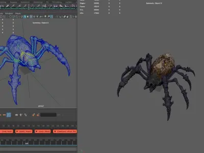 Giant Spider - The Demon Face Low-poly 3D model