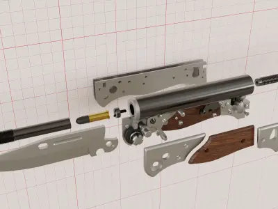 Shooting knife Low-poly 3D model