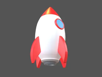 Cartoon Rocket V1 001 Low-poly 3D model