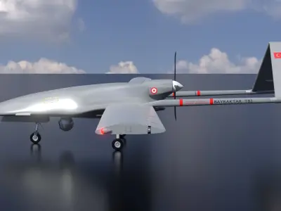 Bayraktar TB2 Low-poly 3D model