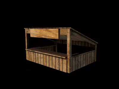 wooden store 3D model