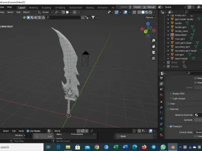gameready medival sword low poly for games and vfx Low-poly 3D model