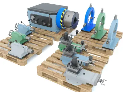 Turning Machine Tool Spare Parts - Collection 1 3D model