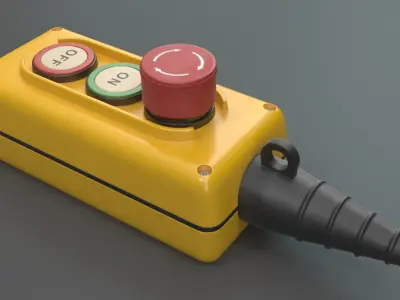 On / Off with Emergency Pendant Push Button 3D model