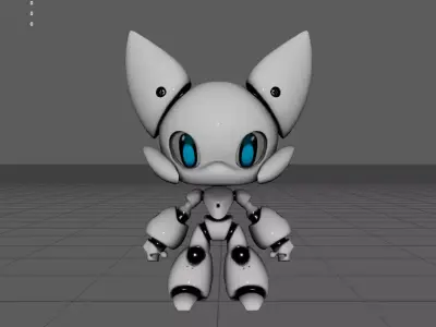 Cat Robot Low-poly 3D model